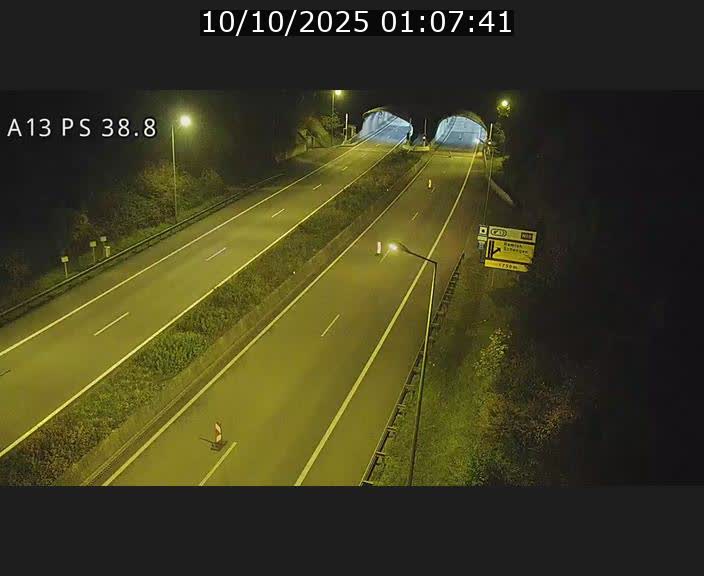 <h2>Webcam autoroute A13 à l'entrée ouest du tunnel Markusbierg à Schengen. Vue orientée vers Mondorf-les-Bains</h2>