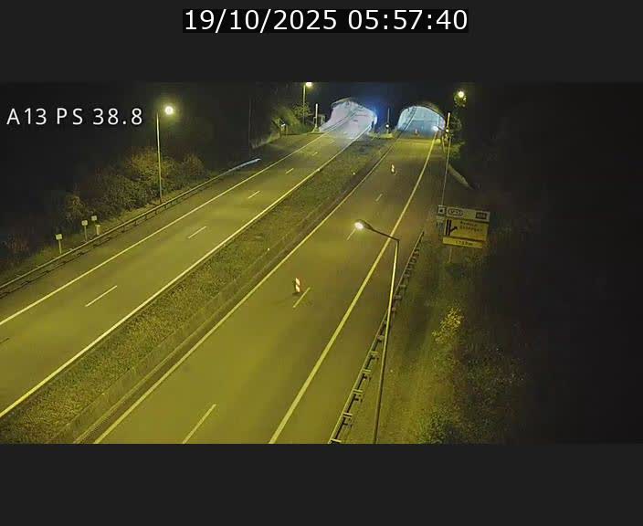 <h2>Webcam autoroute A13 à l'entrée ouest du tunnel Markusbierg à Schengen. Vue orientée vers Mondorf-les-Bains</h2>