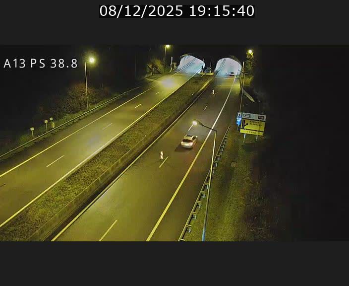 <h2>Webcam autoroute A13 à l'entrée ouest du tunnel Markusbierg à Schengen. Vue orientée vers Mondorf-les-Bains</h2>