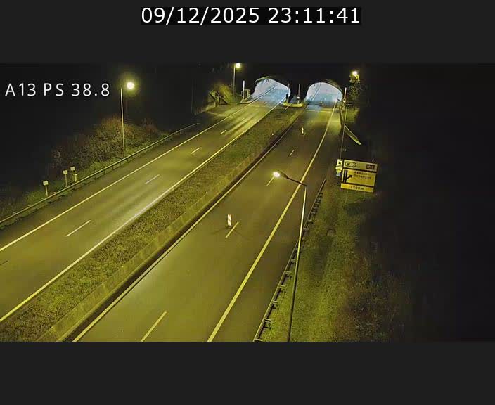 <h2>Webcam autoroute A13 à l'entrée ouest du tunnel Markusbierg à Schengen. Vue orientée vers Mondorf-les-Bains</h2>