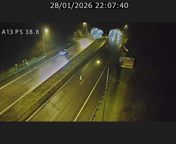 <h2>Webcam autoroute A13 à l'entrée ouest du tunnel Markusbierg à Schengen. Vue orientée vers Mondorf-les-Bains</h2>