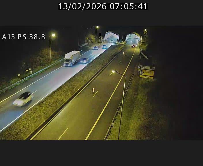 <h2>Webcam autoroute A13 à l'entrée ouest du tunnel Markusbierg à Schengen. Vue orientée vers Mondorf-les-Bains</h2>