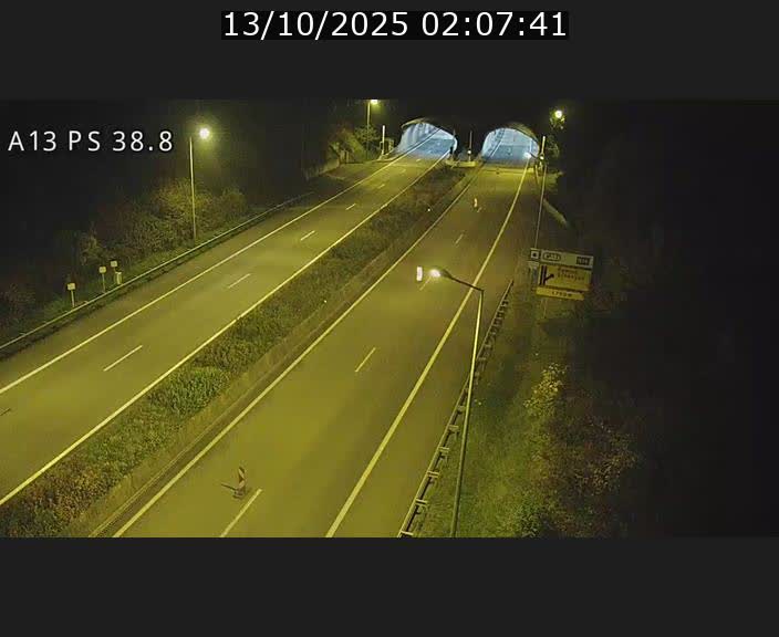 <h2>Webcam autoroute A13 à l'entrée ouest du tunnel Markusbierg à Schengen. Vue orientée vers Mondorf-les-Bains</h2>