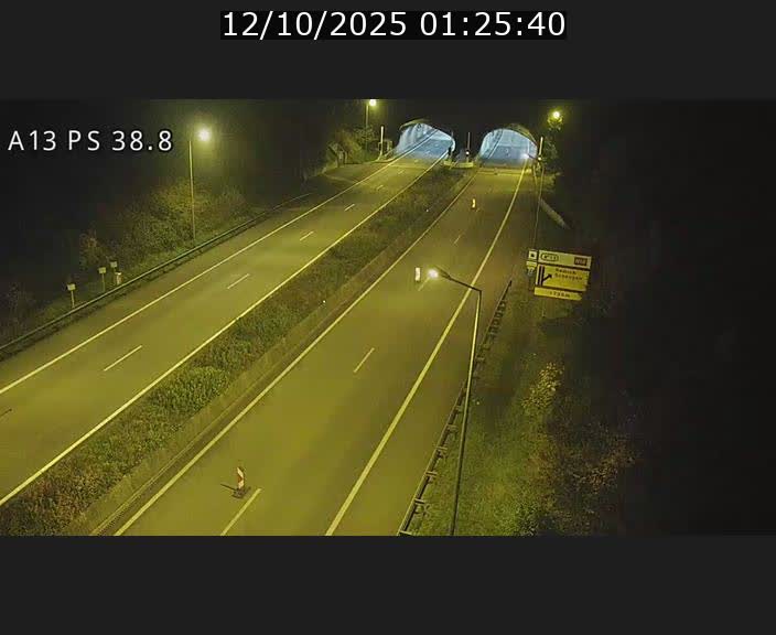 <h2>Webcam autoroute A13 à l'entrée ouest du tunnel Markusbierg à Schengen. Vue orientée vers Mondorf-les-Bains</h2>