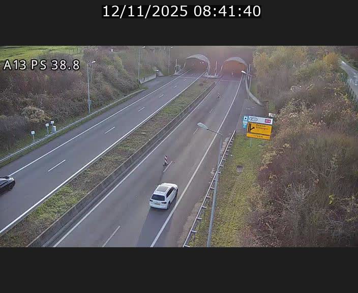 <h2>Webcam autoroute A13 à l'entrée ouest du tunnel Markusbierg à Schengen. Vue orientée vers Mondorf-les-Bains</h2>