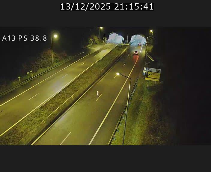 <h2>Webcam autoroute A13 à l'entrée ouest du tunnel Markusbierg à Schengen. Vue orientée vers Mondorf-les-Bains</h2>