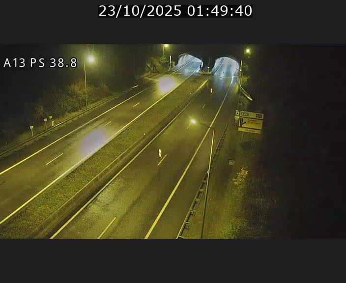 <h2>Webcam autoroute A13 à l'entrée ouest du tunnel Markusbierg à Schengen. Vue orientée vers Mondorf-les-Bains</h2>