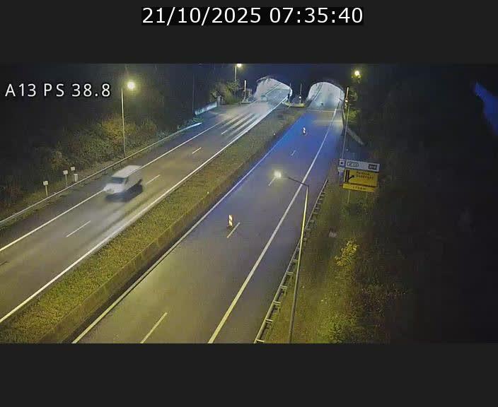 <h2>Webcam autoroute A13 à l'entrée ouest du tunnel Markusbierg à Schengen. Vue orientée vers Mondorf-les-Bains</h2>