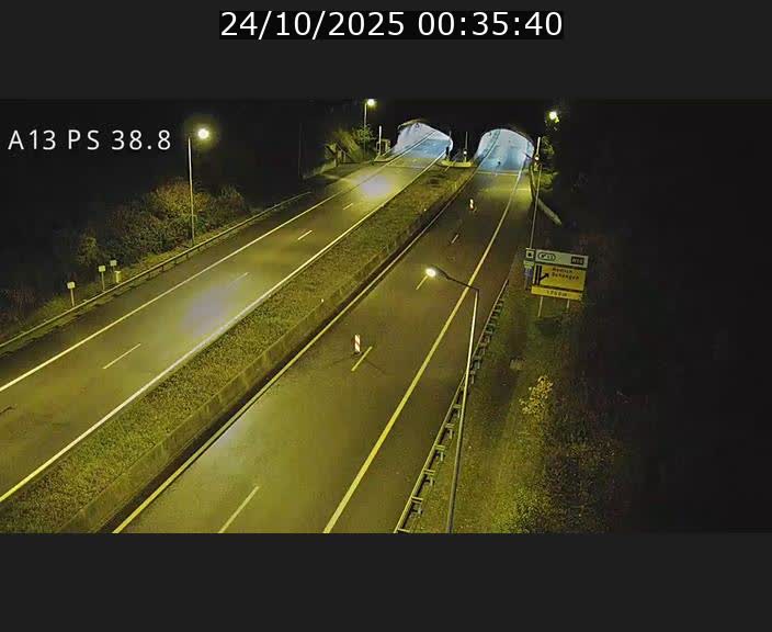 <h2>Webcam autoroute A13 à l'entrée ouest du tunnel Markusbierg à Schengen. Vue orientée vers Mondorf-les-Bains</h2>