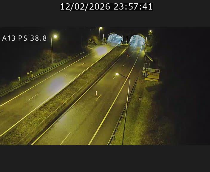 <h2>Webcam autoroute A13 à l'entrée ouest du tunnel Markusbierg à Schengen. Vue orientée vers Mondorf-les-Bains</h2>