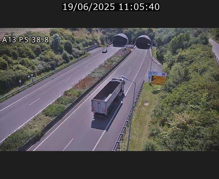 <h2>Webcam autoroute A13 à l'entrée ouest du tunnel Markusbierg à Schengen. Vue orientée vers Mondorf-les-Bains</h2>