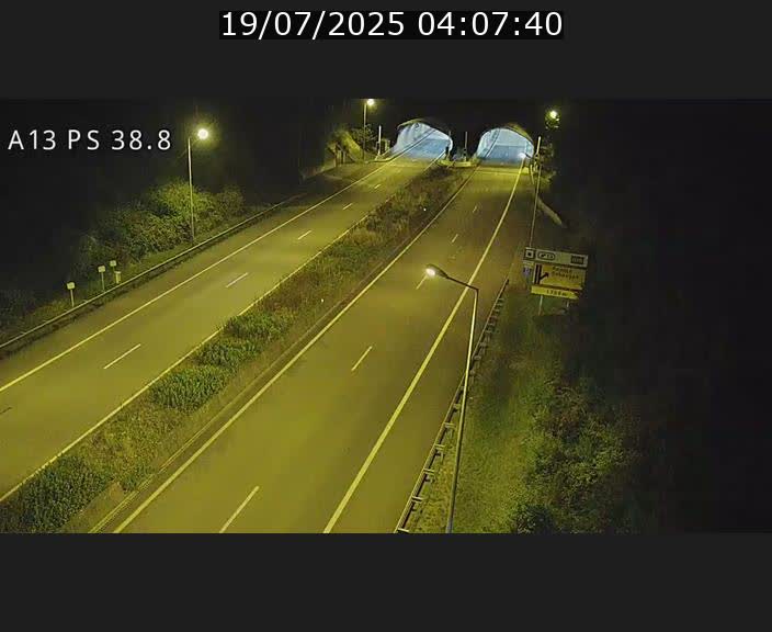 <h2>Webcam autoroute A13 à l'entrée ouest du tunnel Markusbierg à Schengen. Vue orientée vers Mondorf-les-Bains</h2>