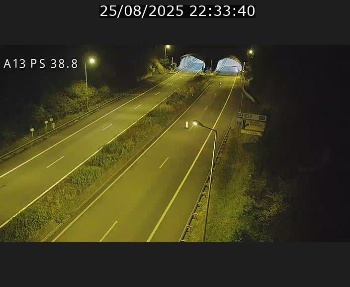 <h2>Webcam autoroute A13 à l'entrée ouest du tunnel Markusbierg à Schengen. Vue orientée vers Mondorf-les-Bains</h2>