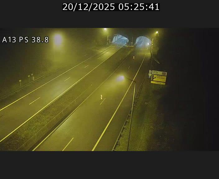 <h2>Webcam autoroute A13 à l'entrée ouest du tunnel Markusbierg à Schengen. Vue orientée vers Mondorf-les-Bains</h2>