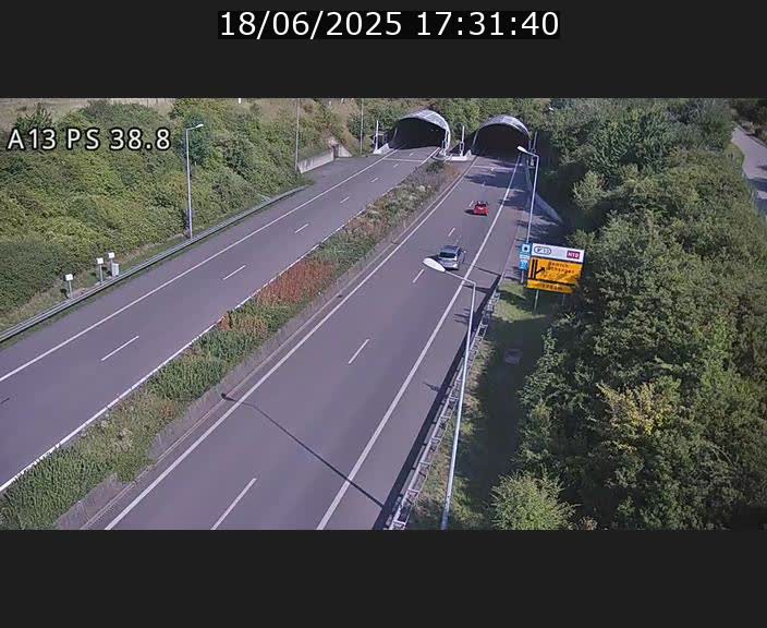 <h2>Webcam autoroute A13 à l'entrée ouest du tunnel Markusbierg à Schengen. Vue orientée vers Mondorf-les-Bains</h2>