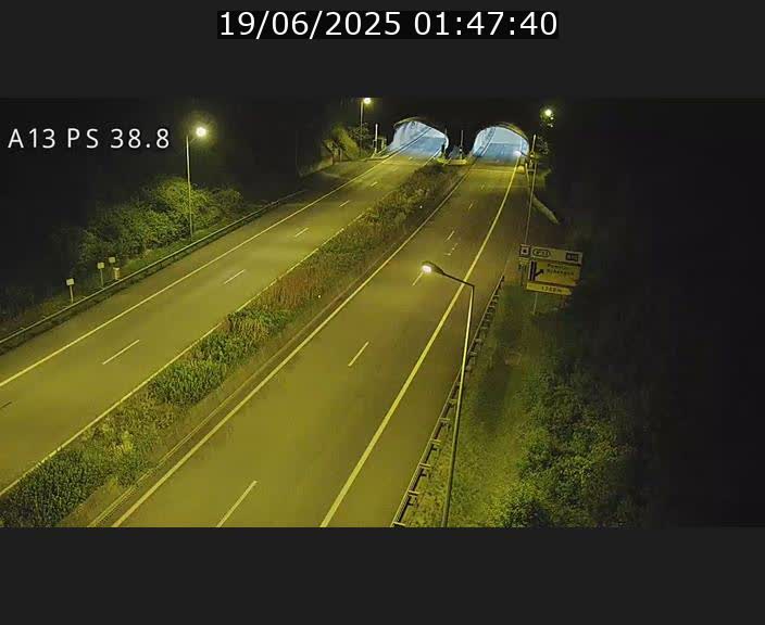 <h2>Webcam autoroute A13 à l'entrée ouest du tunnel Markusbierg à Schengen. Vue orientée vers Mondorf-les-Bains</h2>
