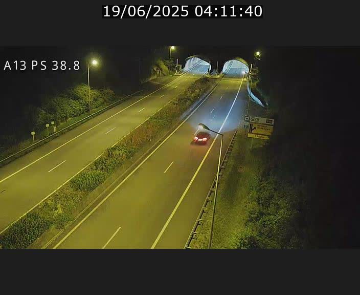 <h2>Webcam autoroute A13 à l'entrée ouest du tunnel Markusbierg à Schengen. Vue orientée vers Mondorf-les-Bains</h2>