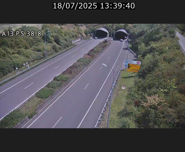 <h2>Webcam autoroute A13 à l'entrée ouest du tunnel Markusbierg à Schengen. Vue orientée vers Mondorf-les-Bains</h2>