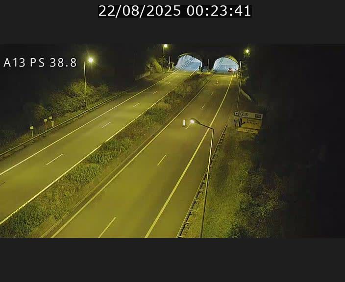 <h2>Webcam autoroute A13 à l'entrée ouest du tunnel Markusbierg à Schengen. Vue orientée vers Mondorf-les-Bains</h2>