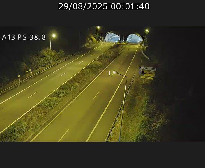 <h2>Webcam autoroute A13 à l'entrée ouest du tunnel Markusbierg à Schengen. Vue orientée vers Mondorf-les-Bains</h2>