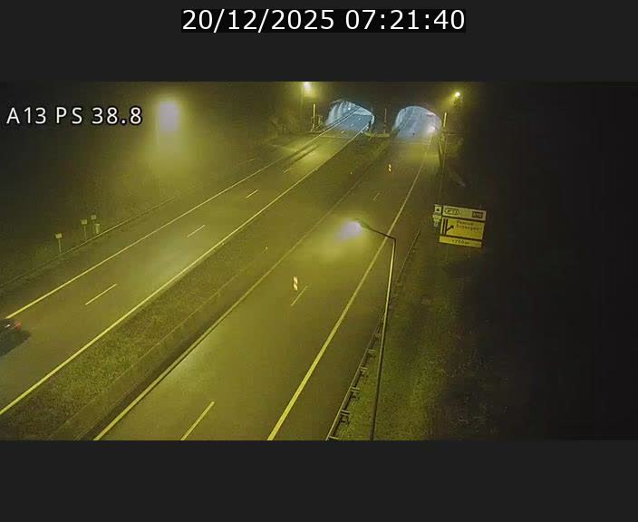 <h2>Webcam autoroute A13 à l'entrée ouest du tunnel Markusbierg à Schengen. Vue orientée vers Mondorf-les-Bains</h2>