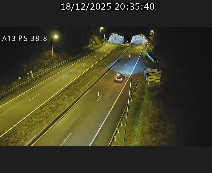 <h2>Webcam autoroute A13 à l'entrée ouest du tunnel Markusbierg à Schengen. Vue orientée vers Mondorf-les-Bains</h2>