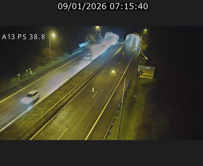 <h2>Webcam autoroute A13 à l'entrée ouest du tunnel Markusbierg à Schengen. Vue orientée vers Mondorf-les-Bains</h2>