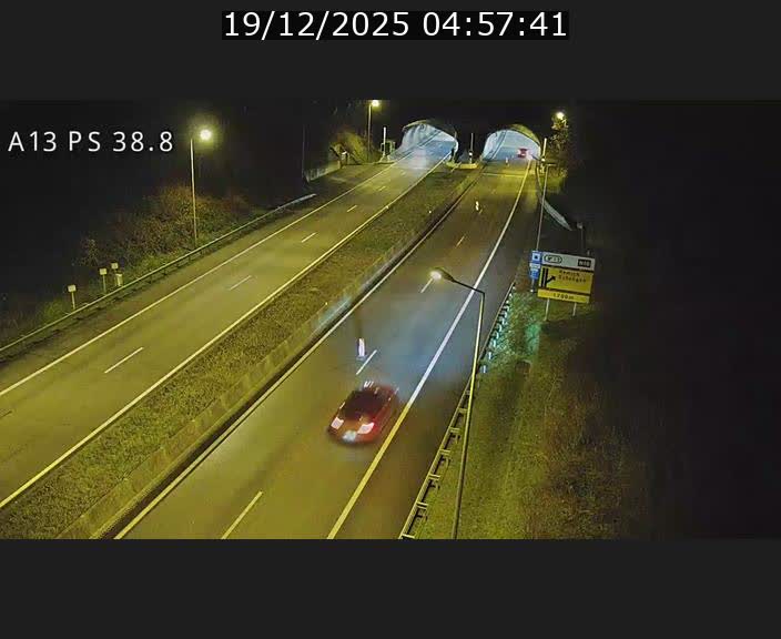 <h2>Webcam autoroute A13 à l'entrée ouest du tunnel Markusbierg à Schengen. Vue orientée vers Mondorf-les-Bains</h2>