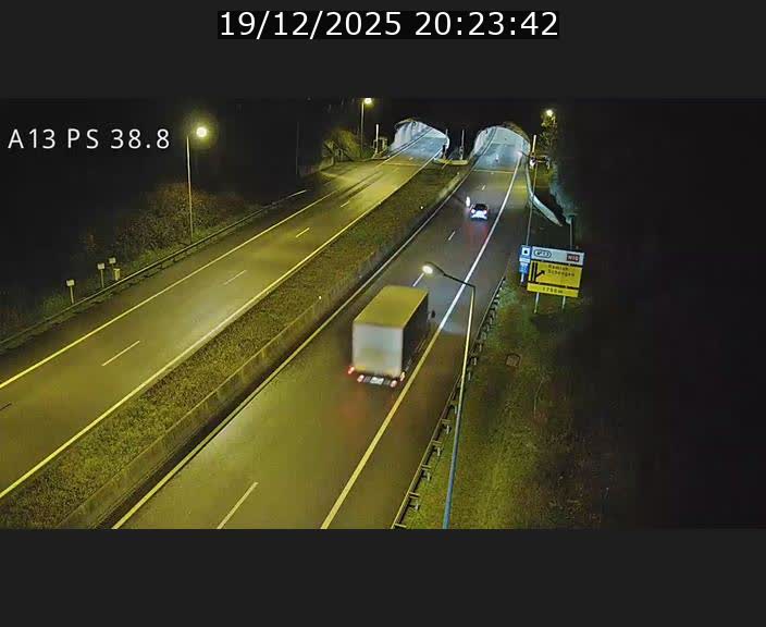<h2>Webcam autoroute A13 à l'entrée ouest du tunnel Markusbierg à Schengen. Vue orientée vers Mondorf-les-Bains</h2>