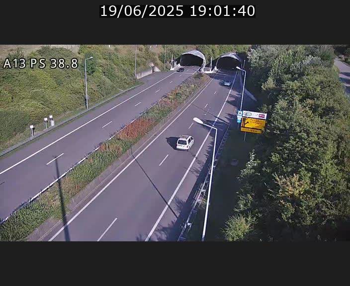 <h2>Webcam autoroute A13 à l'entrée ouest du tunnel Markusbierg à Schengen. Vue orientée vers Mondorf-les-Bains</h2>