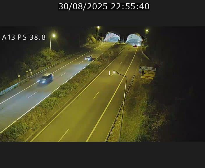 <h2>Webcam autoroute A13 à l'entrée ouest du tunnel Markusbierg à Schengen. Vue orientée vers Mondorf-les-Bains</h2>
