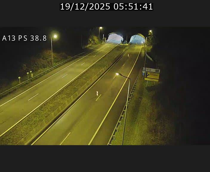 <h2>Webcam autoroute A13 à l'entrée ouest du tunnel Markusbierg à Schengen. Vue orientée vers Mondorf-les-Bains</h2>