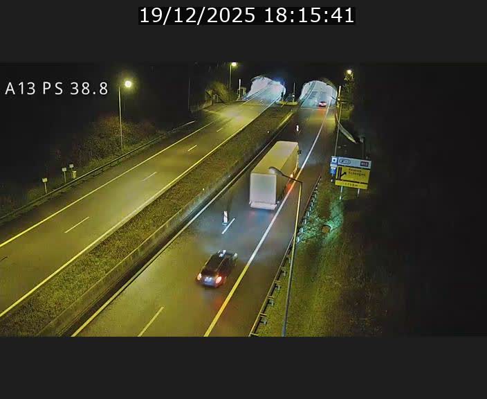 <h2>Webcam autoroute A13 à l'entrée ouest du tunnel Markusbierg à Schengen. Vue orientée vers Mondorf-les-Bains</h2>