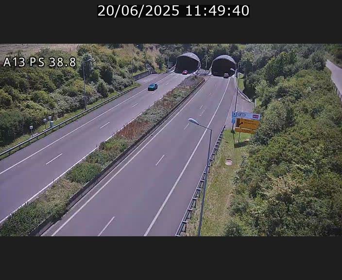 <h2>Webcam autoroute A13 à l'entrée ouest du tunnel Markusbierg à Schengen. Vue orientée vers Mondorf-les-Bains</h2>