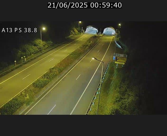 <h2>Webcam autoroute A13 à l'entrée ouest du tunnel Markusbierg à Schengen. Vue orientée vers Mondorf-les-Bains</h2>