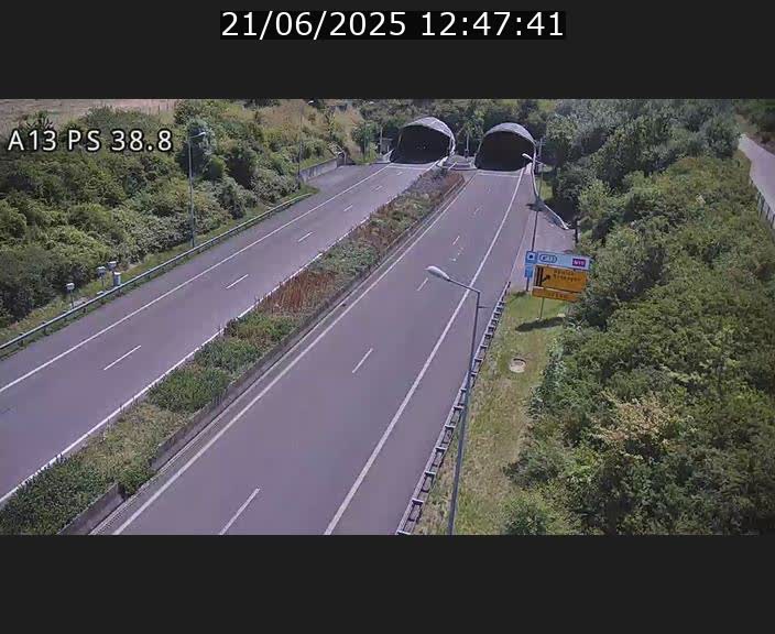 <h2>Webcam autoroute A13 à l'entrée ouest du tunnel Markusbierg à Schengen. Vue orientée vers Mondorf-les-Bains</h2>