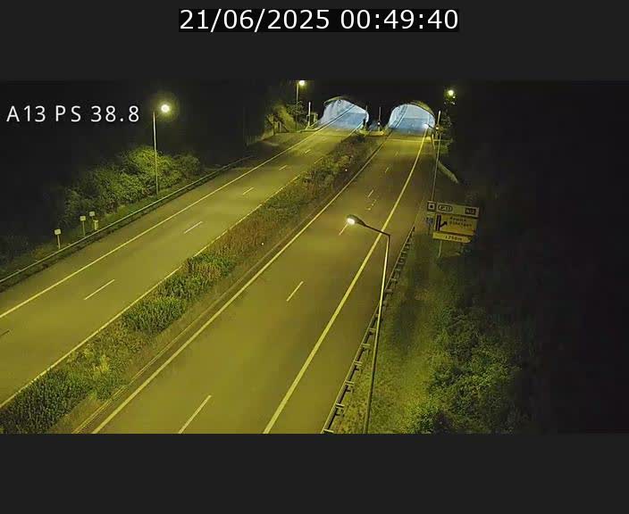 <h2>Webcam autoroute A13 à l'entrée ouest du tunnel Markusbierg à Schengen. Vue orientée vers Mondorf-les-Bains</h2>