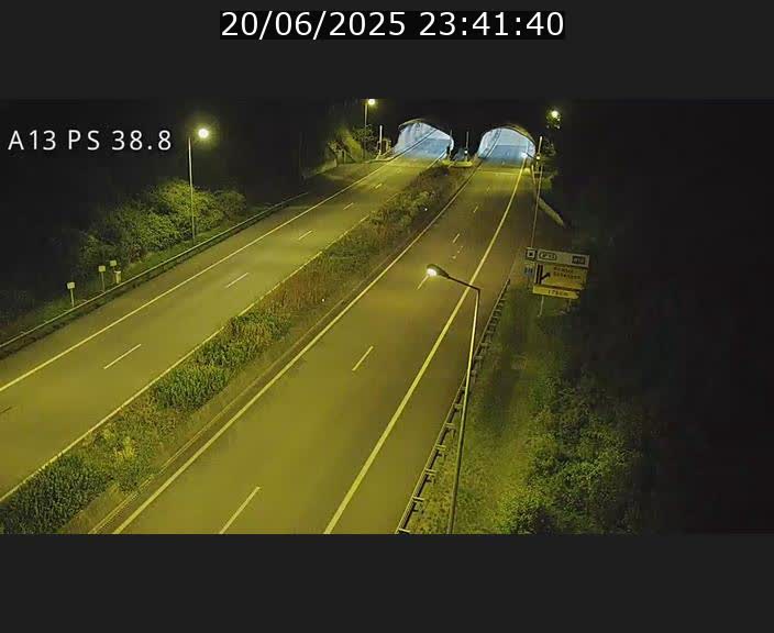 <h2>Webcam autoroute A13 à l'entrée ouest du tunnel Markusbierg à Schengen. Vue orientée vers Mondorf-les-Bains</h2>