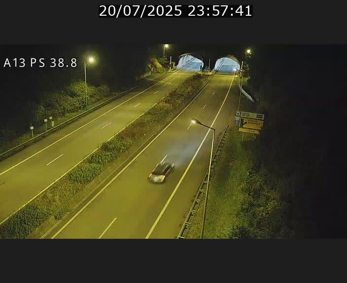 <h2>Webcam autoroute A13 à l'entrée ouest du tunnel Markusbierg à Schengen. Vue orientée vers Mondorf-les-Bains</h2>