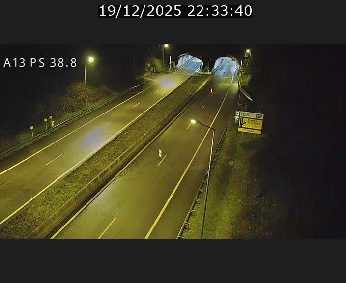 <h2>Webcam autoroute A13 à l'entrée ouest du tunnel Markusbierg à Schengen. Vue orientée vers Mondorf-les-Bains</h2>