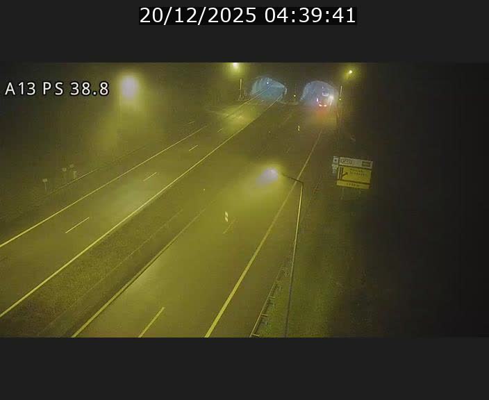 <h2>Webcam autoroute A13 à l'entrée ouest du tunnel Markusbierg à Schengen. Vue orientée vers Mondorf-les-Bains</h2>