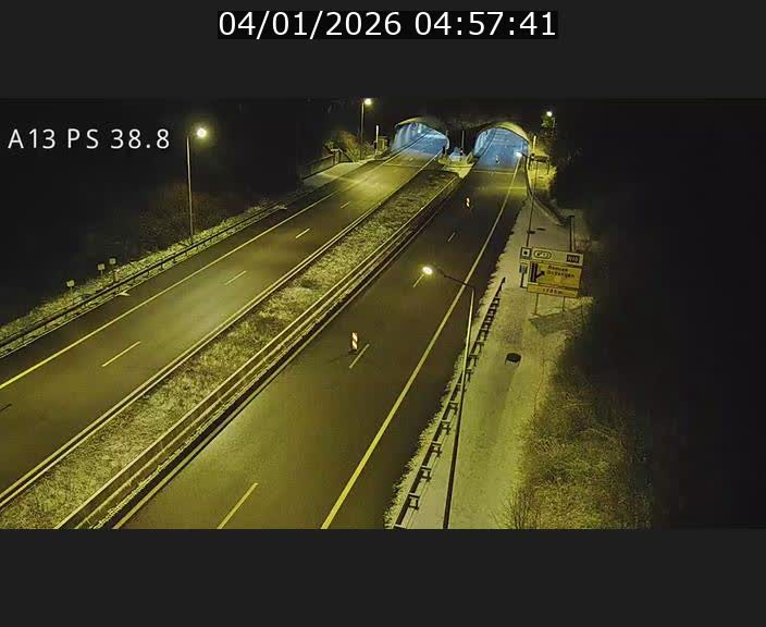 <h2>Webcam autoroute A13 à l'entrée ouest du tunnel Markusbierg à Schengen. Vue orientée vers Mondorf-les-Bains</h2>