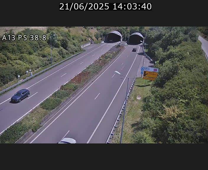<h2>Webcam autoroute A13 à l'entrée ouest du tunnel Markusbierg à Schengen. Vue orientée vers Mondorf-les-Bains</h2>