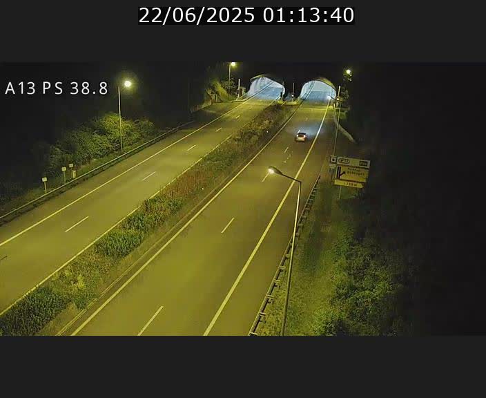 <h2>Webcam autoroute A13 à l'entrée ouest du tunnel Markusbierg à Schengen. Vue orientée vers Mondorf-les-Bains</h2>