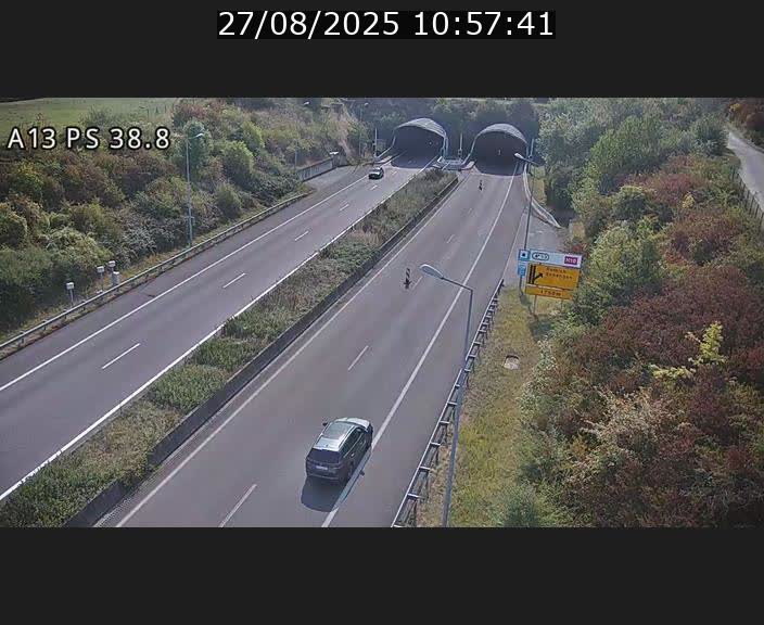<h2>Webcam autoroute A13 à l'entrée ouest du tunnel Markusbierg à Schengen. Vue orientée vers Mondorf-les-Bains</h2>