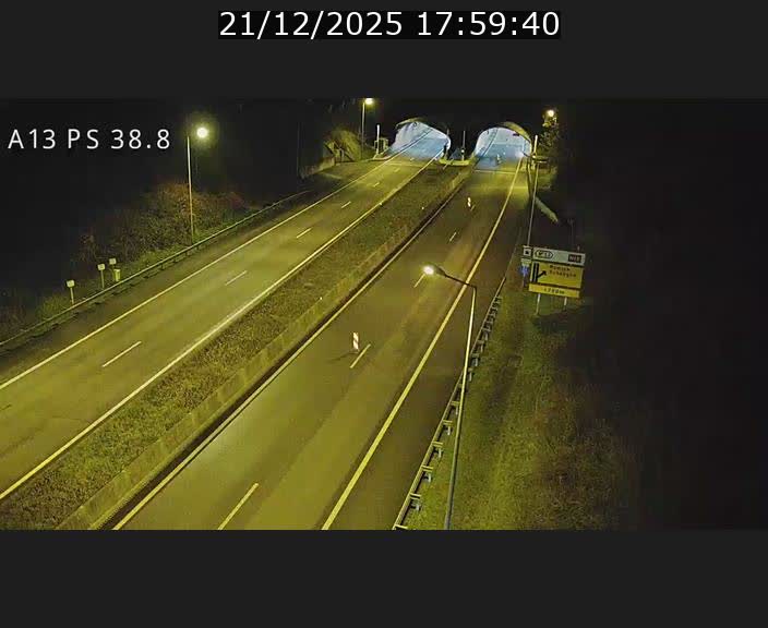 <h2>Webcam autoroute A13 à l'entrée ouest du tunnel Markusbierg à Schengen. Vue orientée vers Mondorf-les-Bains</h2>