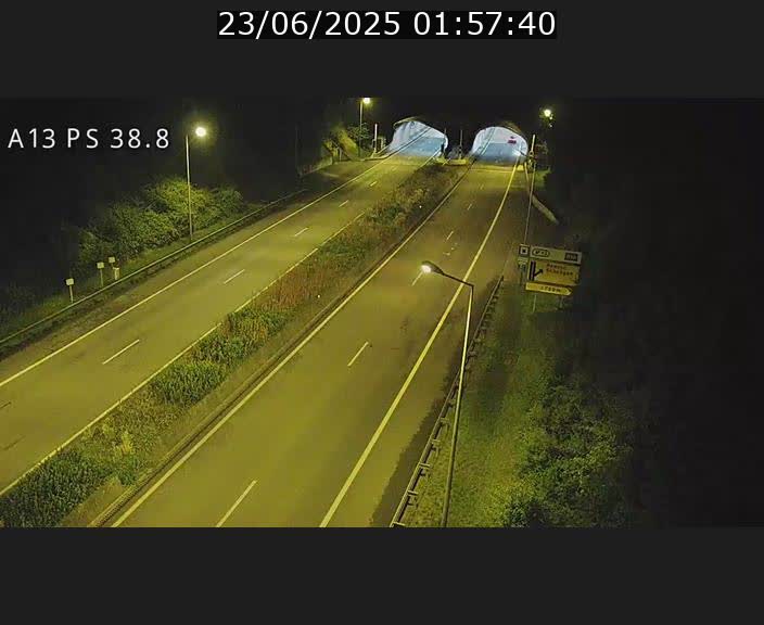 <h2>Webcam autoroute A13 à l'entrée ouest du tunnel Markusbierg à Schengen. Vue orientée vers Mondorf-les-Bains</h2>