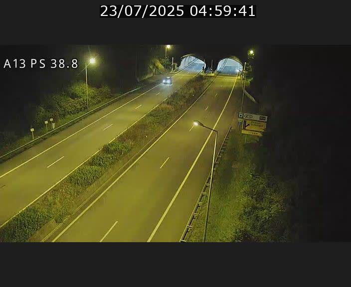 <h2>Webcam autoroute A13 à l'entrée ouest du tunnel Markusbierg à Schengen. Vue orientée vers Mondorf-les-Bains</h2>