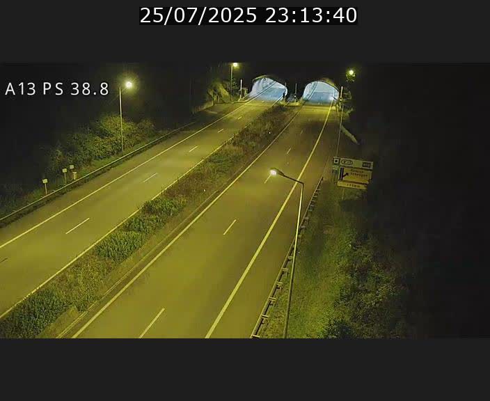 <h2>Webcam autoroute A13 à l'entrée ouest du tunnel Markusbierg à Schengen. Vue orientée vers Mondorf-les-Bains</h2>