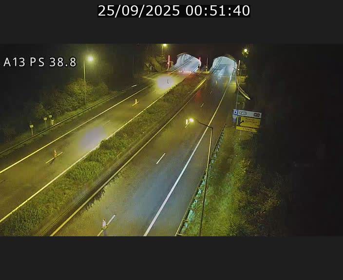 <h2>Webcam autoroute A13 à l'entrée ouest du tunnel Markusbierg à Schengen. Vue orientée vers Mondorf-les-Bains</h2>